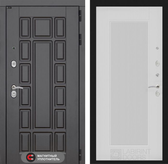 Входная дверь Лабиринт Нью-Йорк замок Mottura 30 - Белый рельеф софт