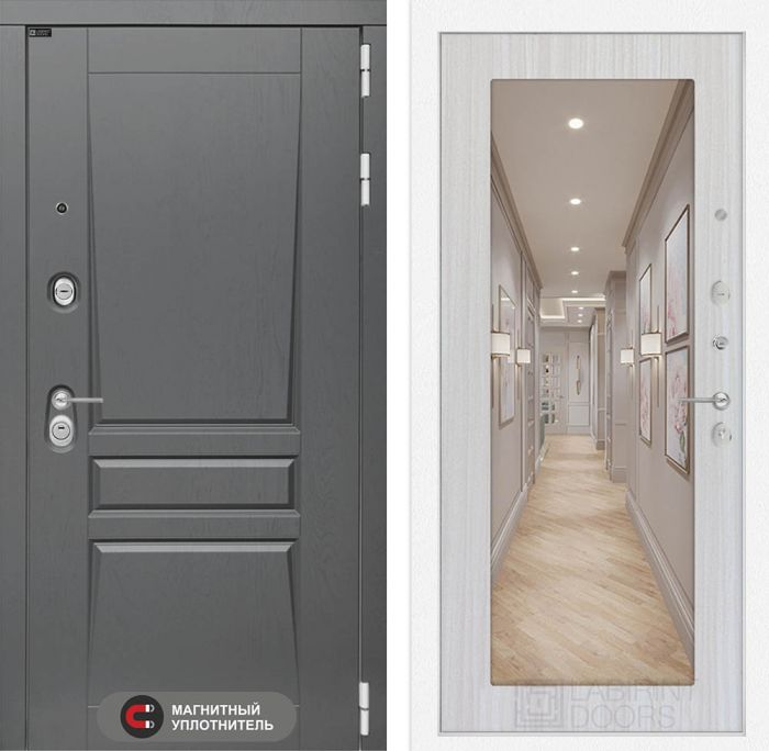 Входная дверь Лабиринт Платинум 18 - Сандал белый