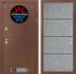 Входная дверь Лабиринт Термо Магнит 25 - Бетон светлый, черный молдинг