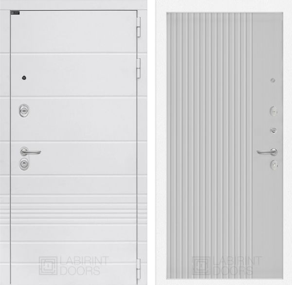 Входная дверь Лабиринт Трендо 29 - Белый рельеф софт