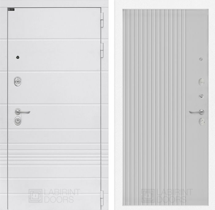 Входная дверь Лабиринт Трендо 29 - Белый рельеф софт