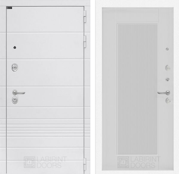 Входная дверь Лабиринт Трендо 30 - Белый рельеф софт