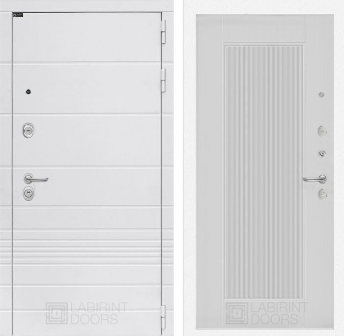 Входная дверь Лабиринт Трендо 30 - Белый рельеф софт
