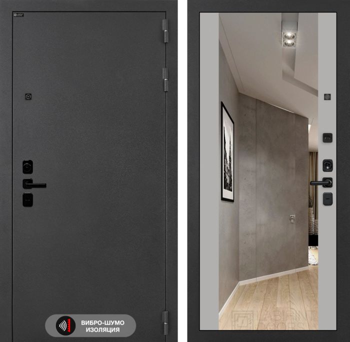 Входная дверь Лабиринт Соналаб с Зеркалом Максимум - Грей софт