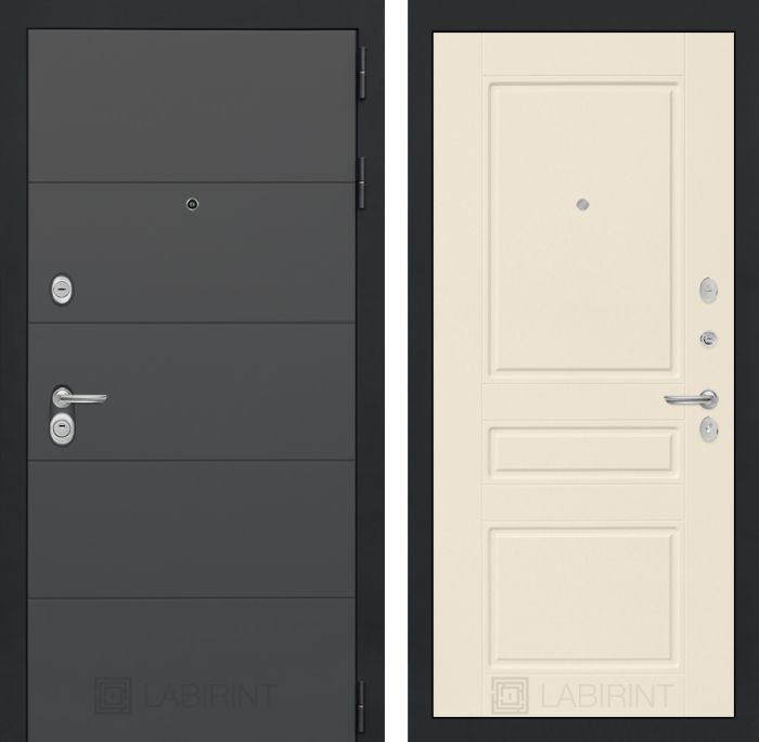 Входная дверь Лабиринт ART графит 03 - Крем софт