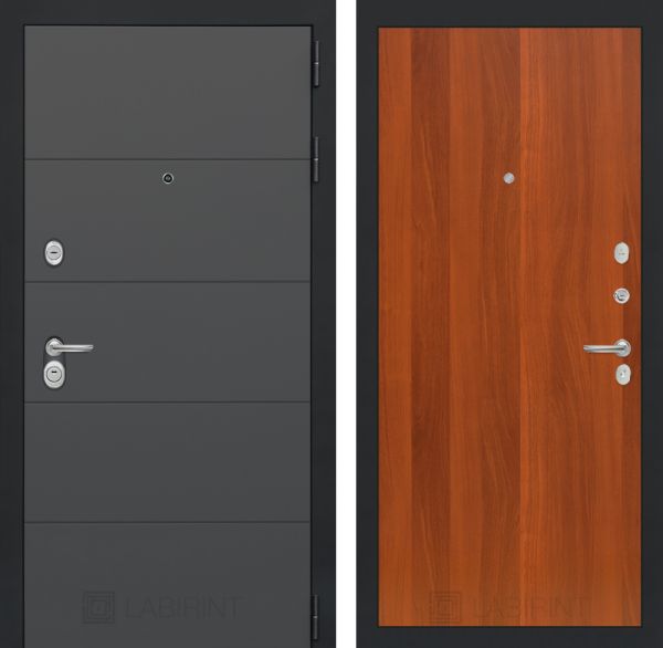 Входная дверь Лабиринт ART графит 05 - Итальянский орех