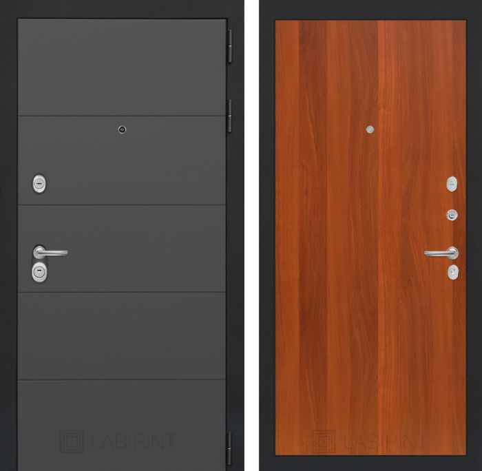 Входная дверь Лабиринт ART графит 05 - Итальянский орех