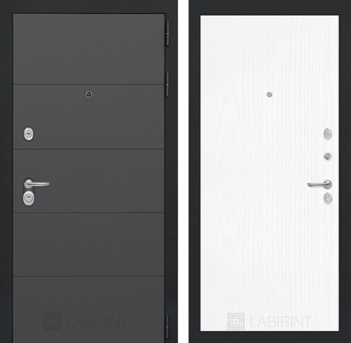 Входная дверь Лабиринт ART графит 07 - Белое дерево