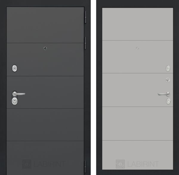 Входная дверь Лабиринт ART графит 13 - Грей софт