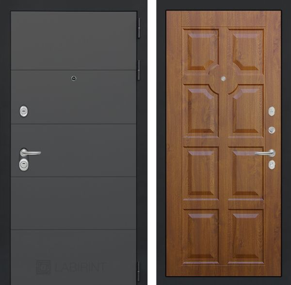Входная дверь Лабиринт ART графит 17 - Золотой дуб