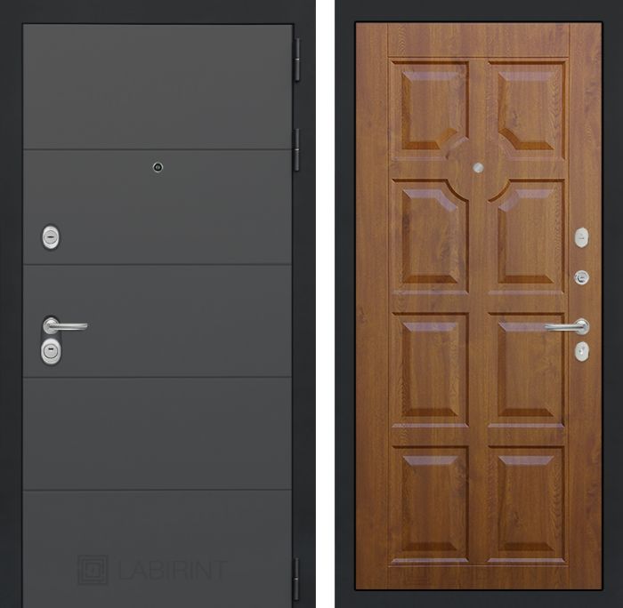 Входная дверь Лабиринт ART графит 17 - Золотой дуб