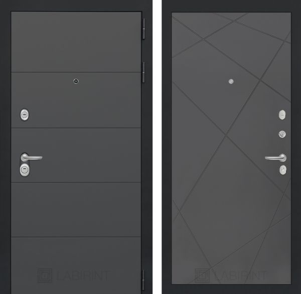 Входная дверь Лабиринт ART графит 24 - Графит софт