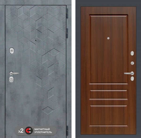 Входная дверь Лабиринт Бетон замок Mottura 03 - Орех бренди