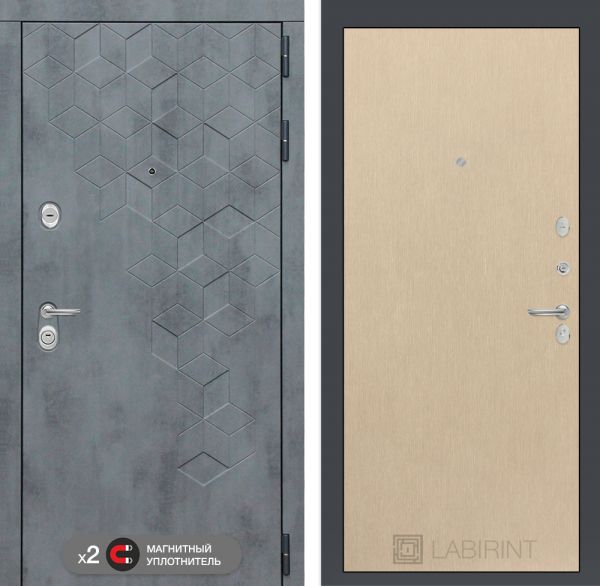 Входная дверь Лабиринт Бетон замок Mottura 05 - Венге светлый