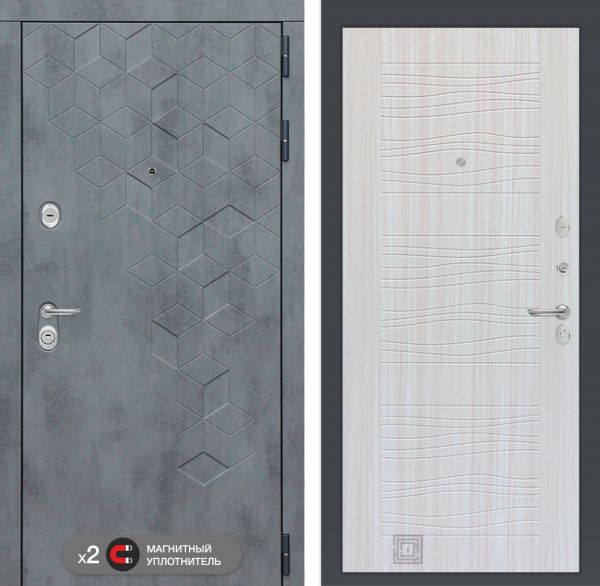 Входная дверь Лабиринт Бетон замок Mottura 06 - Сандал белый