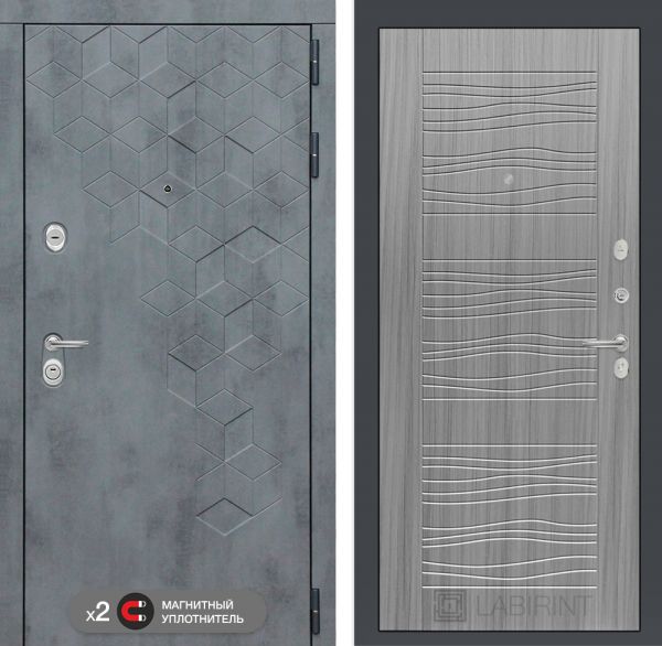 Входная дверь Лабиринт Бетон замок Mottura 06 - Сандал серый