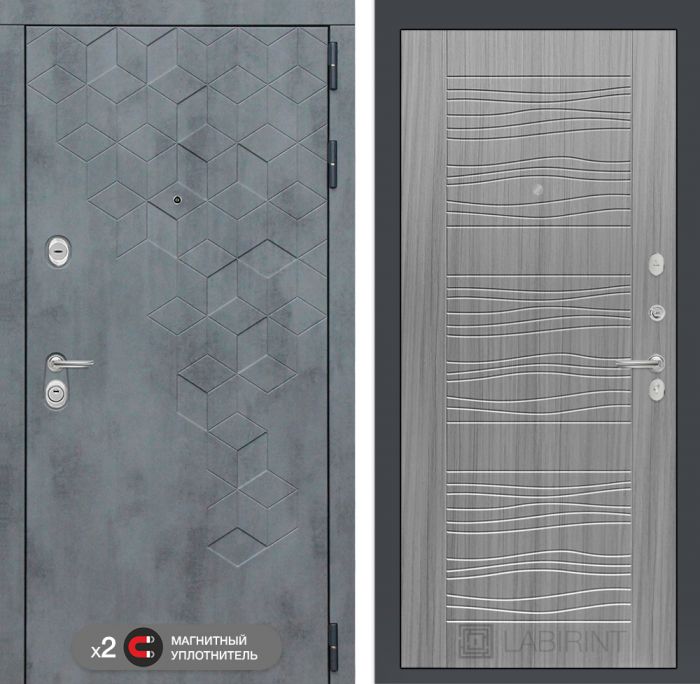 Входная дверь Лабиринт Бетон замок Mottura 06 - Сандал серый