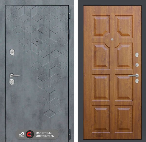 Входная дверь Лабиринт Бетон замок Mottura 17 - Золотой дуб