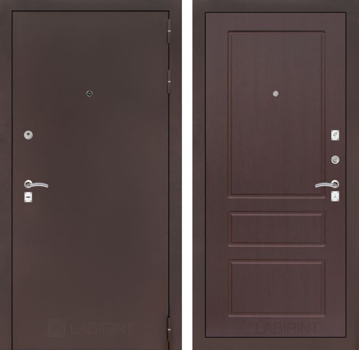 Входная дверь Лабиринт CLASSIC антик медный 03 - Орех премиум