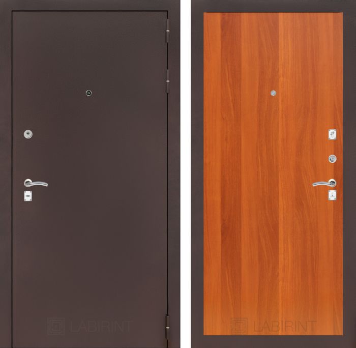 Входная дверь Лабиринт CLASSIC антик медный 05 - Итальянский орех