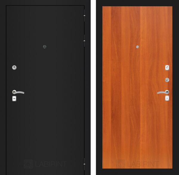 Входная дверь Лабиринт CLASSIC шагрень черная 05 - Итальянский орех
