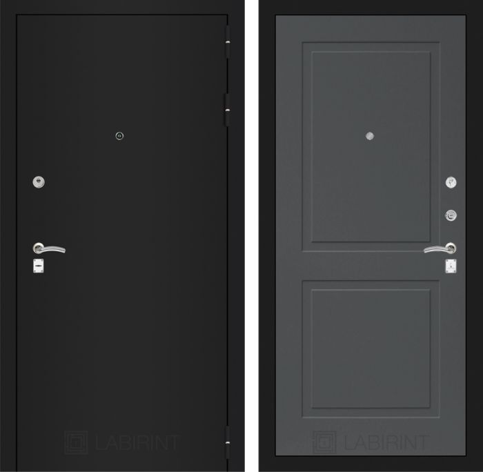 Входная дверь Лабиринт CLASSIC шагрень черная 11 - Графит софт