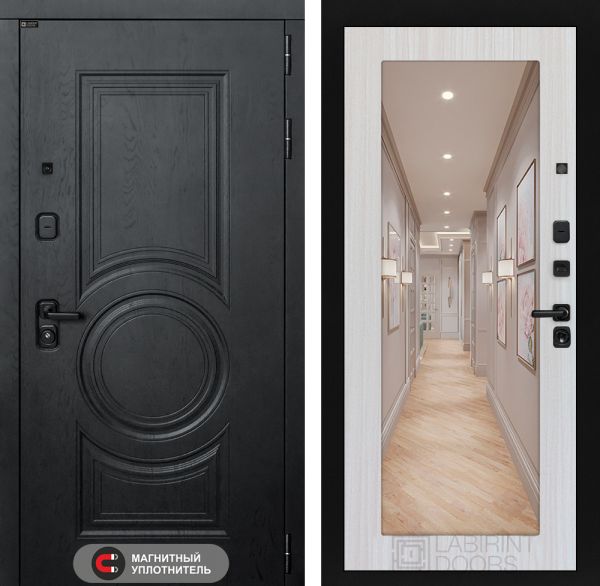 Входная дверь Лабиринт GRAND с Зеркалом 18 - Сандал белый