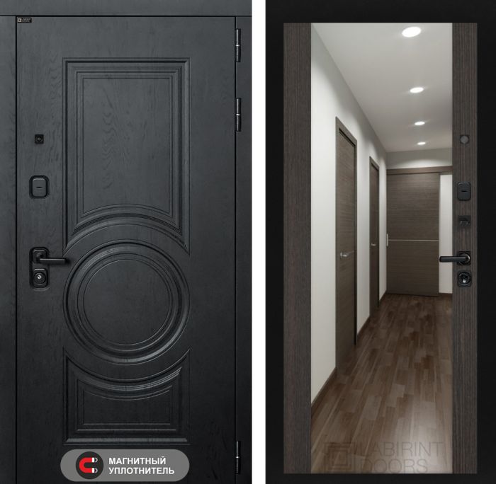 Входная дверь Лабиринт GRAND с Зеркалом Максимум - Венге