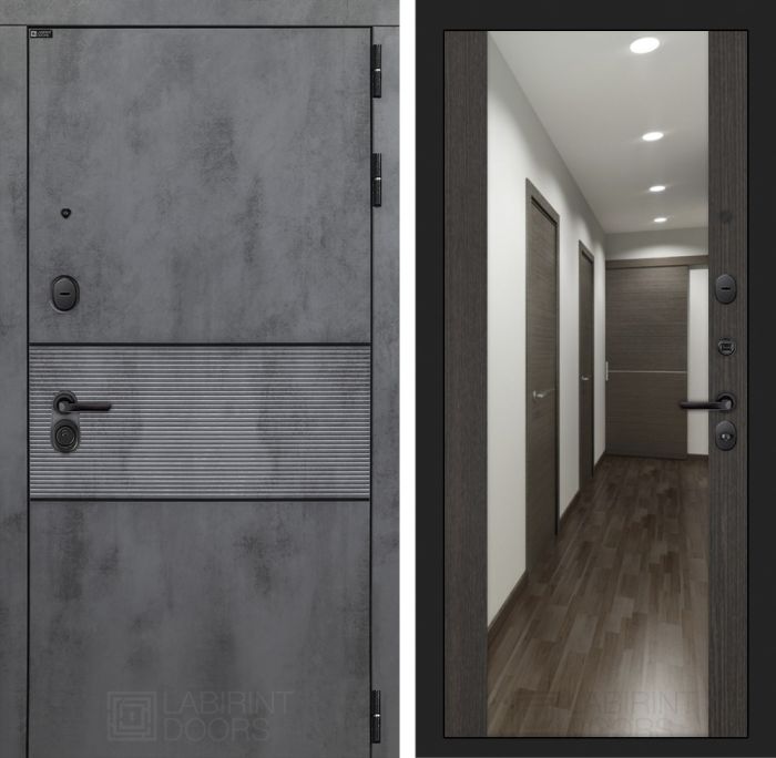 Входная дверь Лабиринт INFINITY с Зеркалом Максимум - Венге