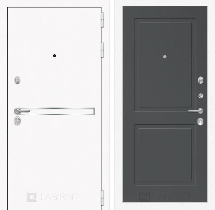 Входная дверь Лабиринт Лайн WHITE 11 - Графит софт