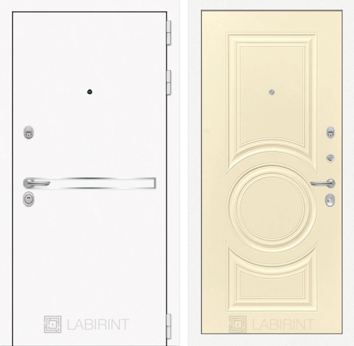 Входная дверь Лабиринт Лайн WHITE 23 - Шампань софт