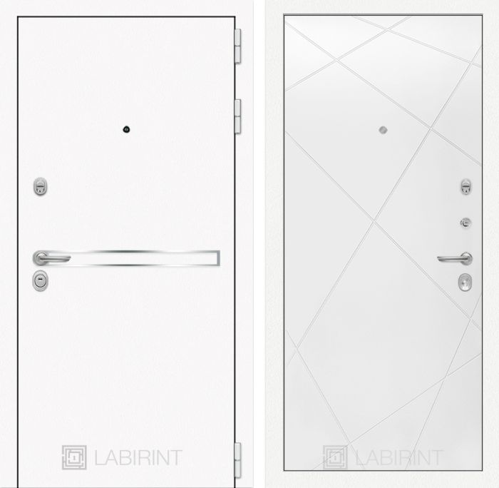 Входная дверь Лабиринт Лайн WHITE 24 - Белый софт