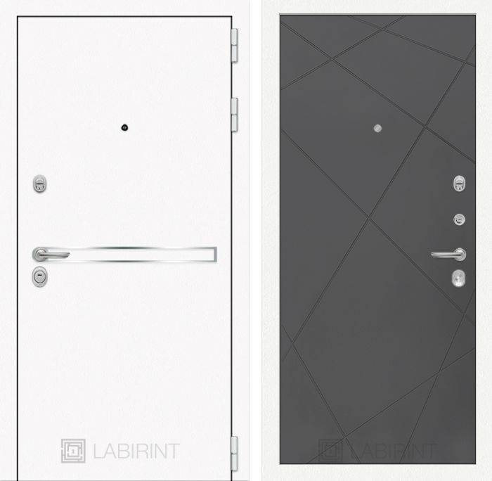 Входная дверь Лабиринт Лайн WHITE 24 - Графит софт