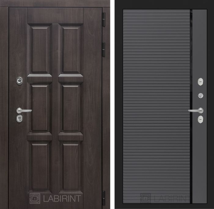 Входная дверь Лабиринт Лондон 22 - Графит софт, черная вставка