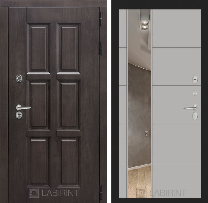 Входная дверь Лабиринт Лондон с зеркалом 19 - Грей софт