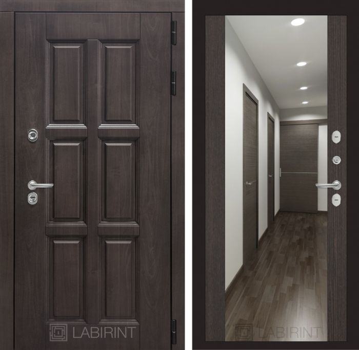Входная дверь Лабиринт Лондон с зеркалом Максимум - Венге