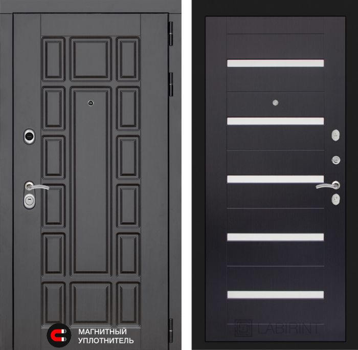 Входная дверь Лабиринт Нью-Йорк замок Mottura 01 - Венге, стекло белое