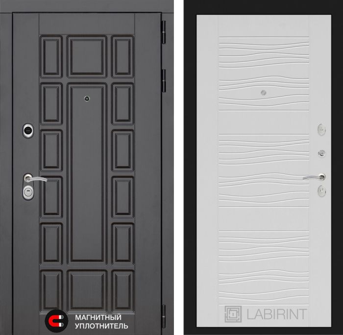 Входная дверь Лабиринт Нью-Йорк замок Mottura 06 - Белое дерево