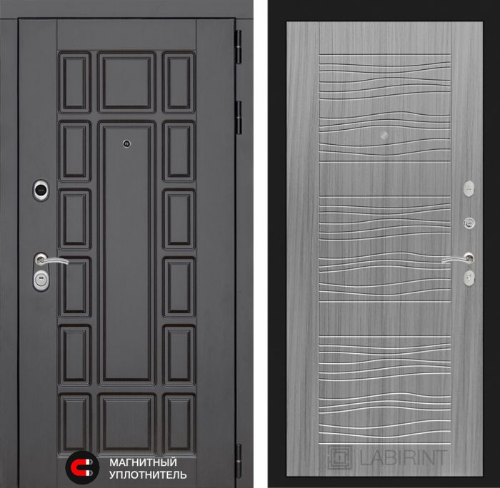 Входная дверь Лабиринт Нью-Йорк замок Mottura 06 - Сандал серый