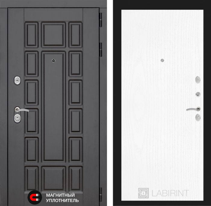 Входная дверь Лабиринт Нью-Йорк замок Mottura 07 - Белое дерево