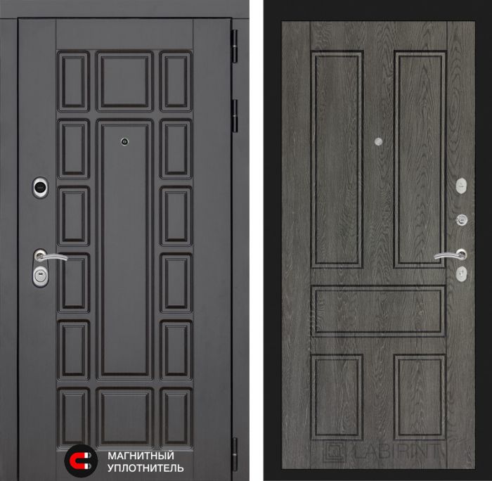 Входная дверь Лабиринт Нью-Йорк замок Mottura 10 - Дуб филадельфия графит