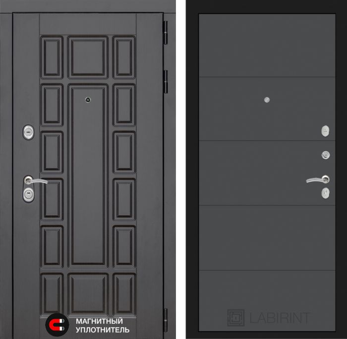 Входная дверь Лабиринт Нью-Йорк замок Mottura 13 - Графит софт