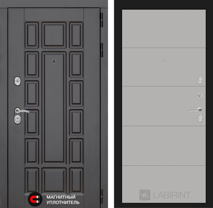 Входная дверь Лабиринт Нью-Йорк замок Mottura 13 - Грей софт