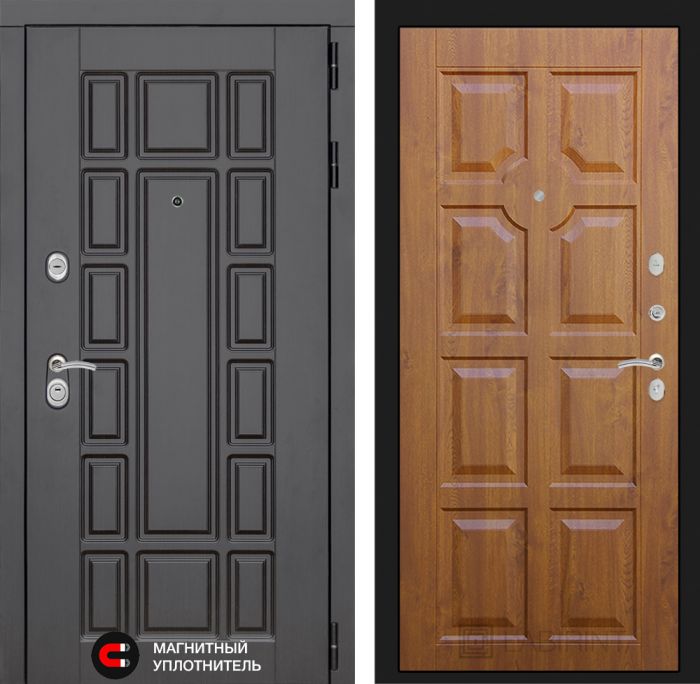 Входная дверь Лабиринт Нью-Йорк замок Mottura 17 - Золотой дуб