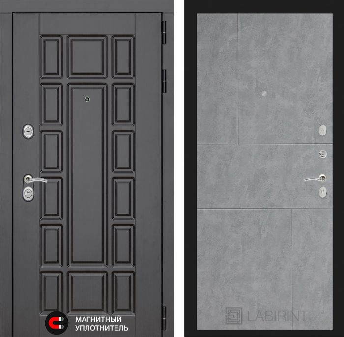 Входная дверь Лабиринт Нью-Йорк замок Mottura 21 - Бетон светлый