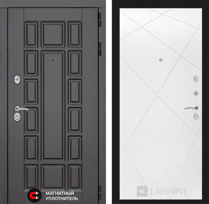 Входная дверь Лабиринт Нью-Йорк замок Mottura 24 - Белый софт