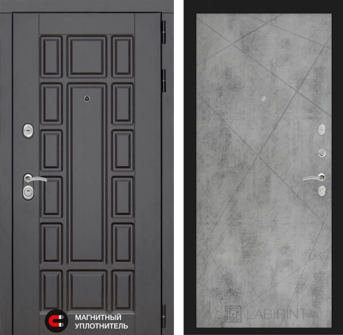 Входная дверь Лабиринт Нью-Йорк замок Mottura 24 - Бетон светлый
