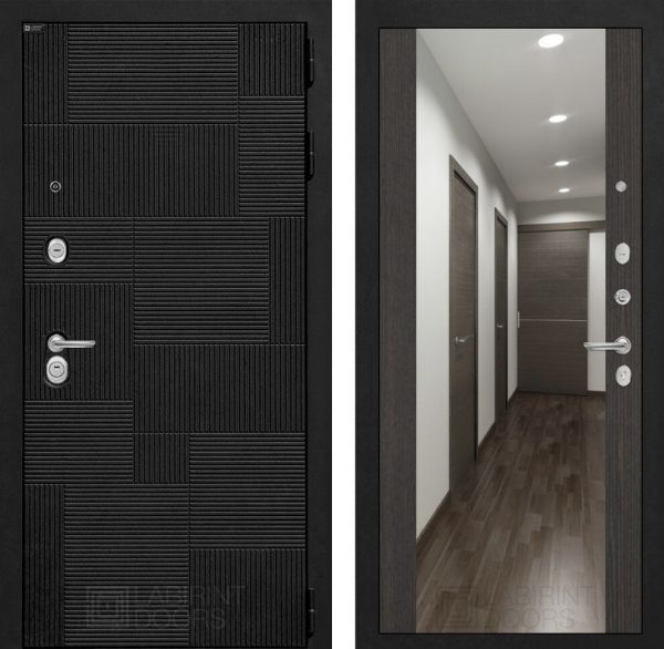 Входная дверь Лабиринт PAZL с зеркалом Максимум - Венге