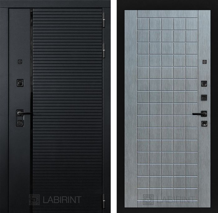 Входная дверь Лабиринт PIANO замок Mottura 09 - Лен сильвер грей