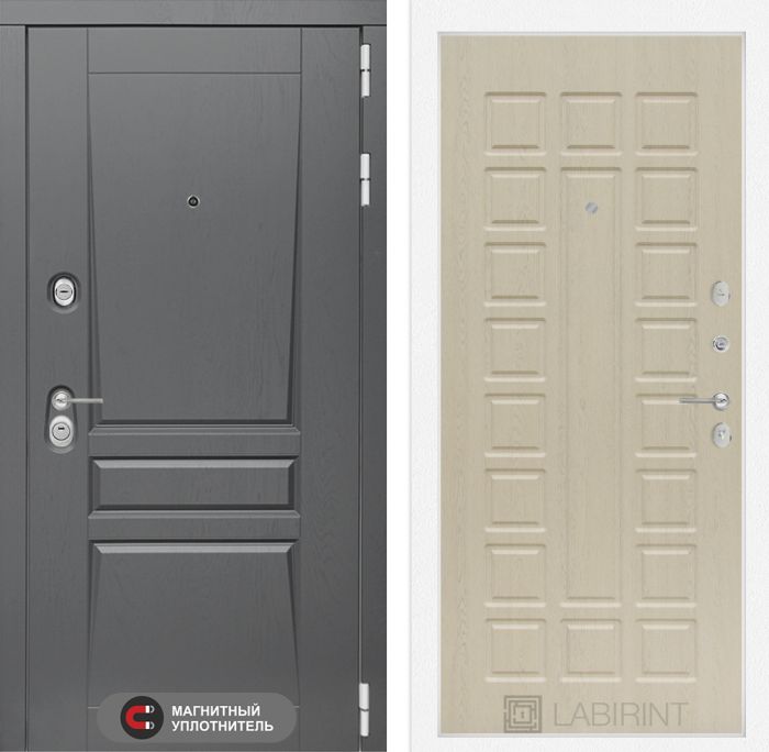 Входная дверь Лабиринт Платинум 04 - Беленый дуб